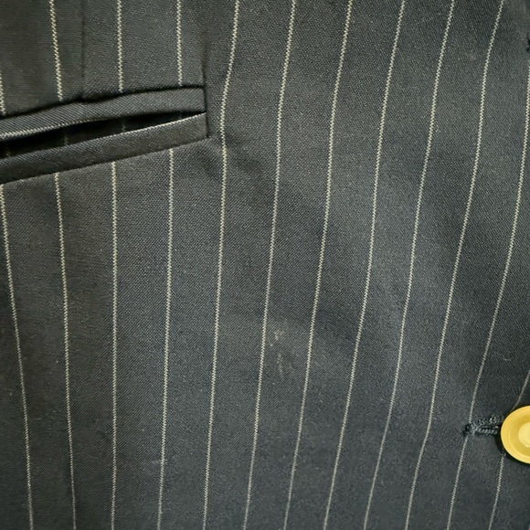 STAUD Navy Pinstripe Blazer Jacket - Picture 4 of 6